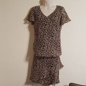 R&K Originals brown and tan skirt set